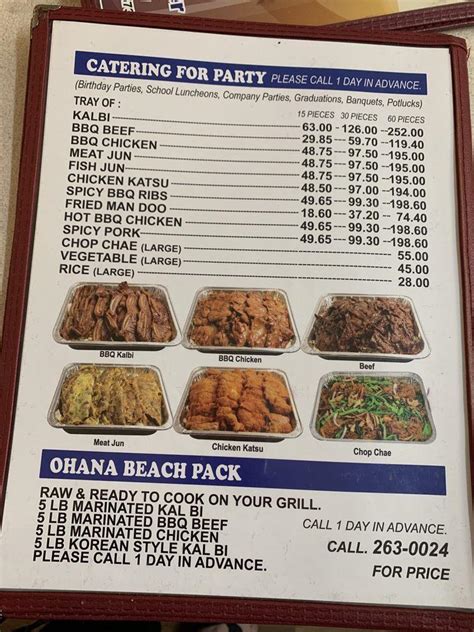 ohana q menu|Menu for Ohana Q in Kailua